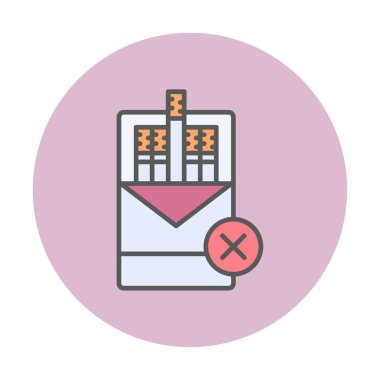 Basit Sigara İçilmez alanı simgesi, vektör illüstrasyonu