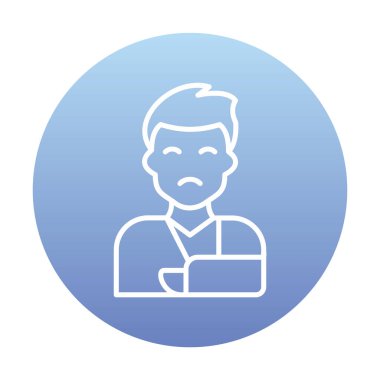 Elinde travma ikonu olan adam vektör illüstrasyonu 