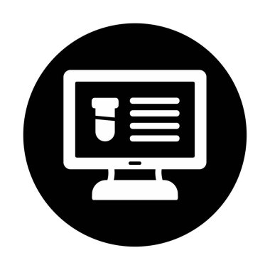 test tüpü ve bilgisayar ekran simgesi modayı izole etti. Bilgisayar Bilimi                                          