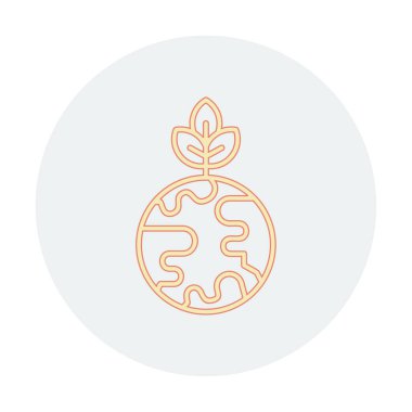 Ağaç simgesine sahip toprak küresi, gezegen kavramının ekolojik sürdürülebilirliği, vektör illüstrasyonu