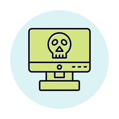 Bilgisayar korsanlığı simgesi, basit bir stil. vektör