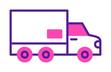 dağıtım kamyonu simgesi, vektör illüstrasyonu