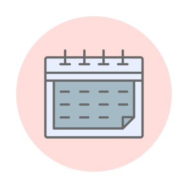 Takvim simgesi, vektör illüstrasyon tasarımı