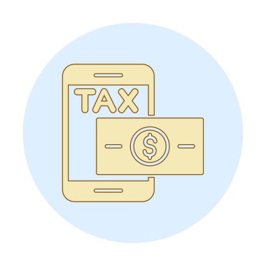 Çevrimiçi Vergi Ödenmiş simge tasarımı, vektör illüstrasyonu  