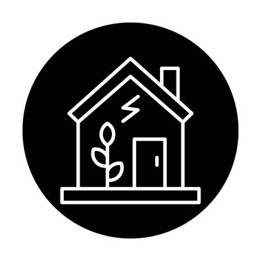 vector illustration of Green house icon 