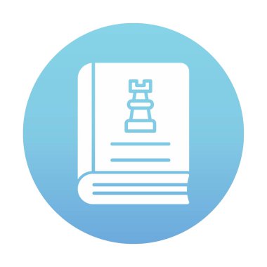 Satranç taşı simgesi, vektör illüstrasyonlu kitap