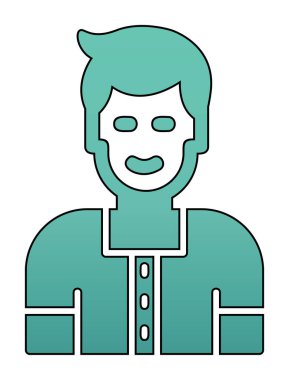 Avatar man simgesi, vektör illüstrasyonu  