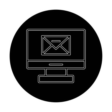 Basit düz bilgisayar e- posta simgesi 