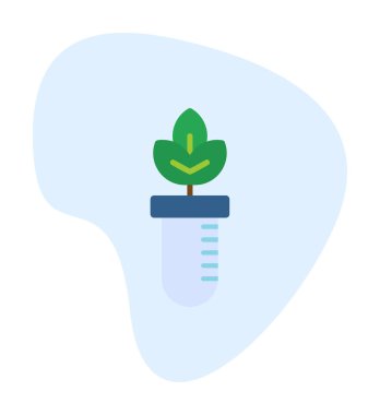 Test tüpü simgesine bitki, vektör illüstrasyonuName 