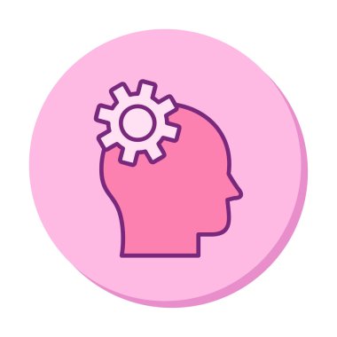 Düşünen baş simgesi, vektör çizimi basit tasarım