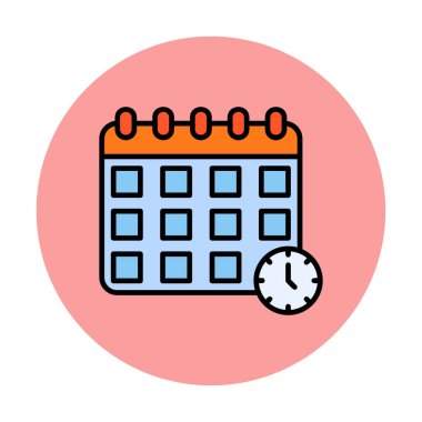 Takvim anımsatma simgesi, bitiş tarihi simgesi, vektör illüstrasyonu