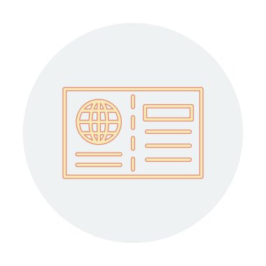 Kartpostal simgesi, vektör illüstrasyonu basit tasarım