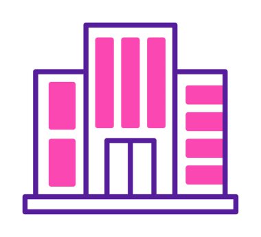 Otel binası ikon vektör illüstrasyonu                 