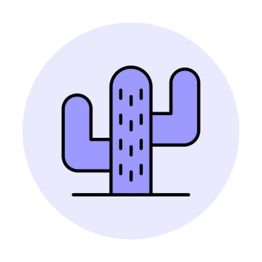 Kaktüs simgesi, basit tasarım çizimi  