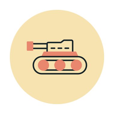 askeri tank simgesi, vektör illüstrasyonu 