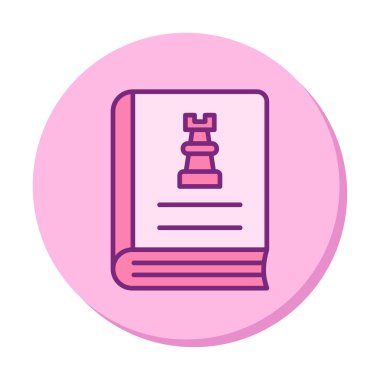 Satranç taşı simgesi, vektör illüstrasyonlu kitap