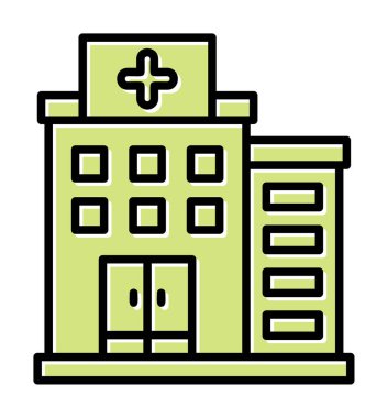 Hastane simgesi, vektör illüstrasyonu