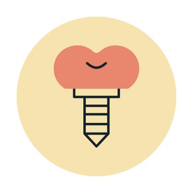 Diş implantı ikon vektör illüstrasyonu