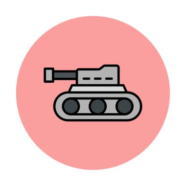 askeri tank simgesi, vektör illüstrasyonu 