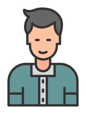 Avatar man simgesi, vektör illüstrasyonu  