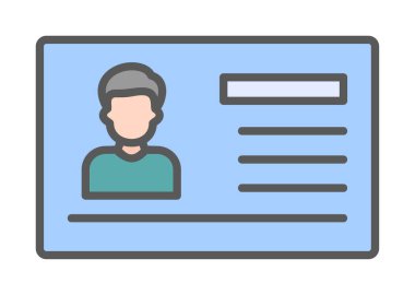 Visa belgesi simgesinin vektör illüstrasyonu 