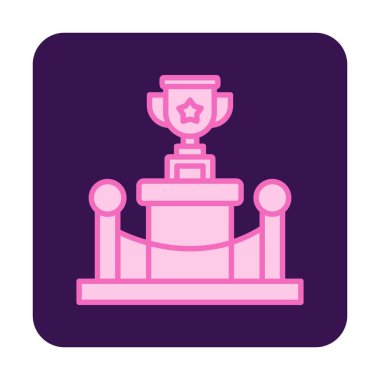 Ödül kupası ikonu vektör illüstrasyonu. Kadeh.                          