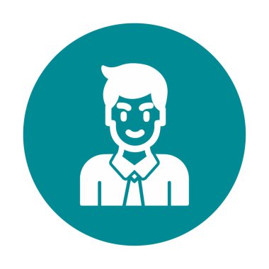 Man web simgesi, vektör illüstrasyonu 