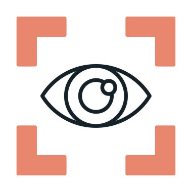 Vizyon düz simgesi, vektör çizim