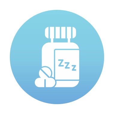 Uyku Hapları Şişesinin vektör çizimi 