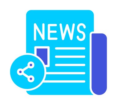 Belgeler ve Haber simgesi. Paylaşım konsepti, vektör illüstrasyonu 