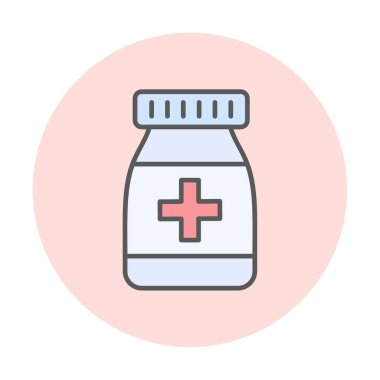 Düz tarzda ilaç şişesi simgesi 