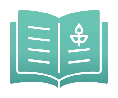 Biyoloji kitabı ikonu vektör illüstrasyonu