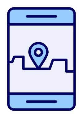 Akıllı telefon GPS simgesi, vektör illüstrasyonu 