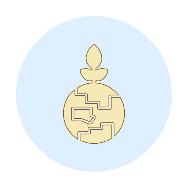 Bitki ikonu vektör illüstrasyonlu Dünya gezegeni 