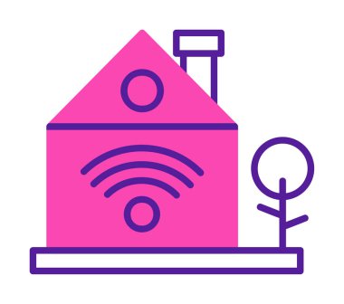 akıllı ev renkli vektör simgesi