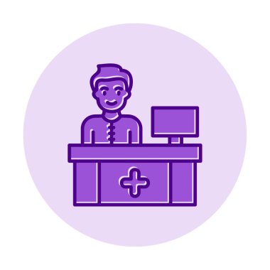 Resepsiyon simgesi, vektör illüstrasyonu basit tasarım