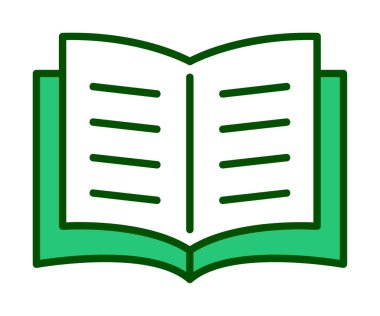 Basit Açık Kitap Web simgesi illüstrasyonu