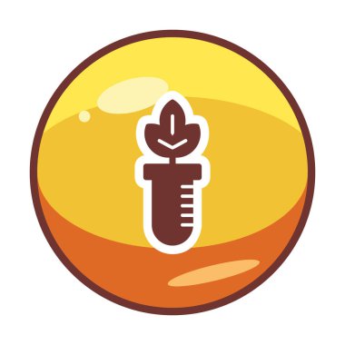 Test tüpü simgesine bitki, vektör illüstrasyonuName 