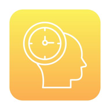 İnsan kafası ikonlu saat. vektör illüstrasyonu                          