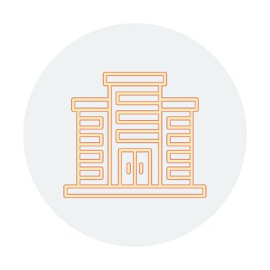 Şehir binası simgesi, vektör illüstrasyonu basit tasarım