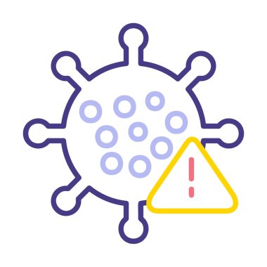 Corona virüs simgesi, covid-19 salgın hastalık sembolü, çizgi biçimi vektör simgesi