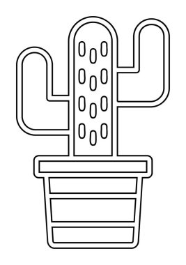 Kaktüs simgesi, basit tasarım çizimi  