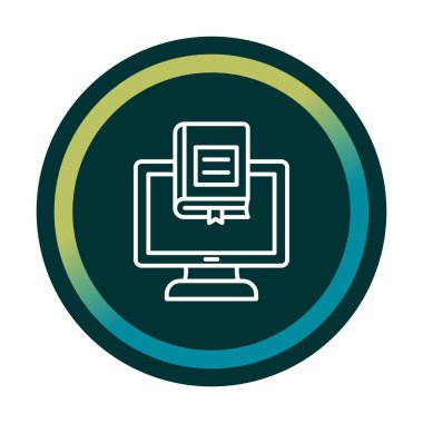 çevrimiçi kütüphane rengi vektör illüstrasyonu                        