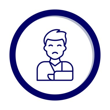 Elinde travma ikonu olan adam vektör illüstrasyonu 