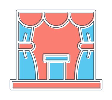 sahne ikonu vektör illüstrasyonu