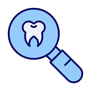 Diş kontrolü vektörü düz renk simgesi            