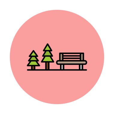 Dinlenme Alanı web simgesi, vektör illüstrasyonu 