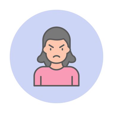 kızgın kişi simgesi, vektör illüstrasyonu basit tasarım