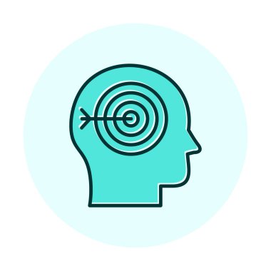 baş hedef simgesi, vektör illüstrasyonu 