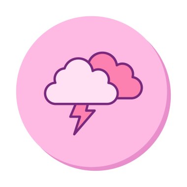 Yıldırım ikonlu fırtına bulutları. vektör illüstrasyonu                   